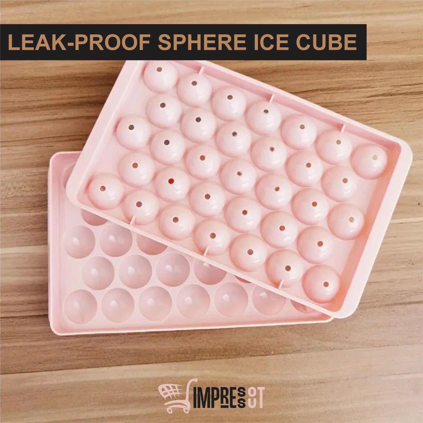 2-in-1 Leak-Proof Sphere Ice Cube Tray with Lid