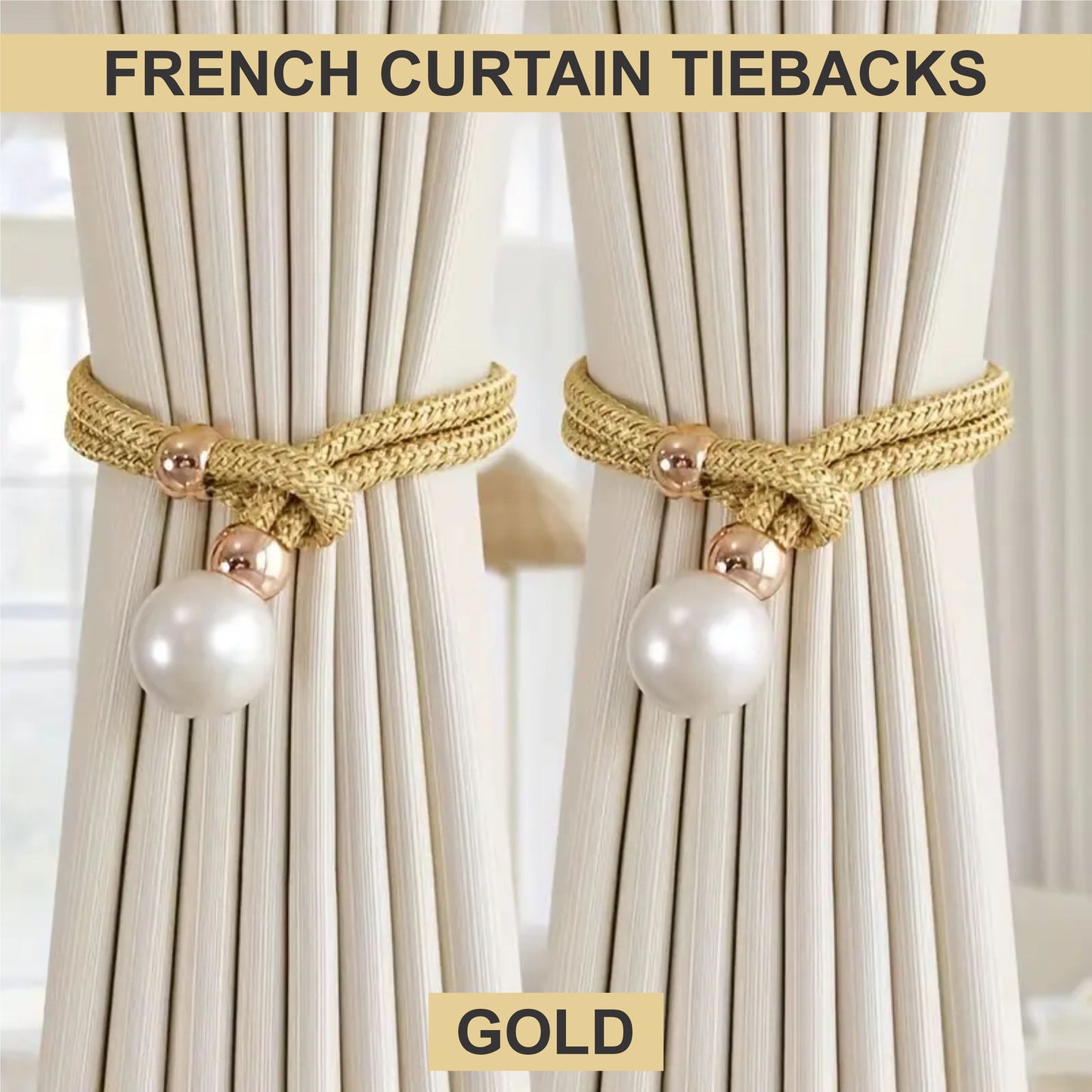 2pccs French Curtain Tiebacks