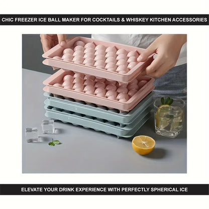 2-in-1 Leak-Proof Sphere Ice Cube Tray with Lid