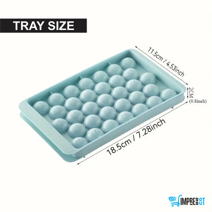 2-in-1 Leak-Proof Sphere Ice Cube Tray with Lid